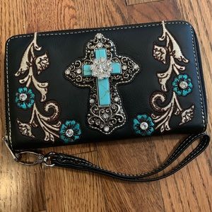 Montanna West Wallet with Turquoise cross